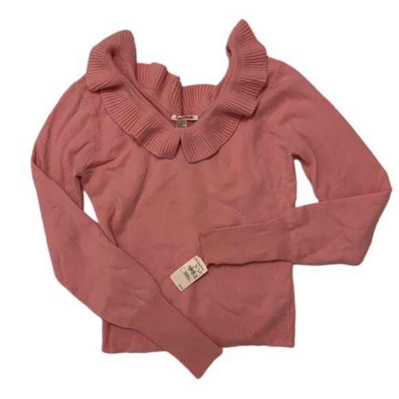 Alice + Olivia Sweaters - NWT Alice + Olivia 100% Cashmere Ruffle Sweater in Pink